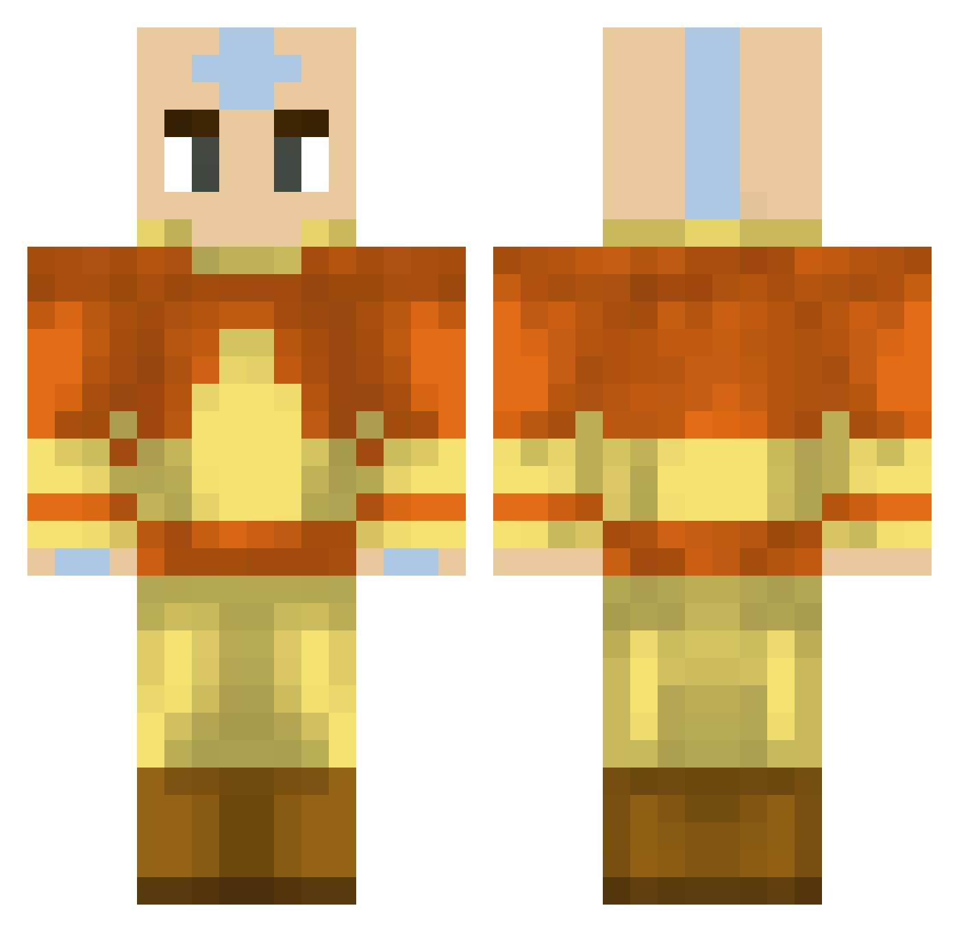 m0gni Minecraft skin, front and back view