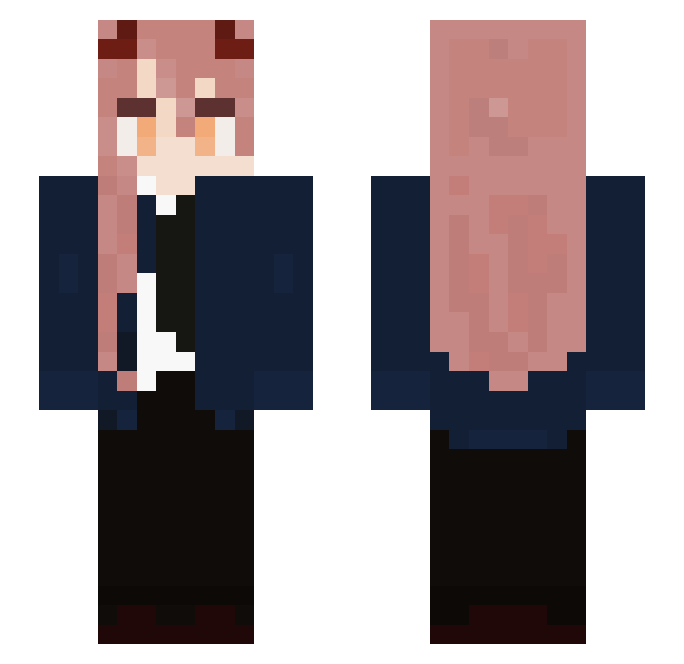 Misosophy Minecraft skin, front and back view