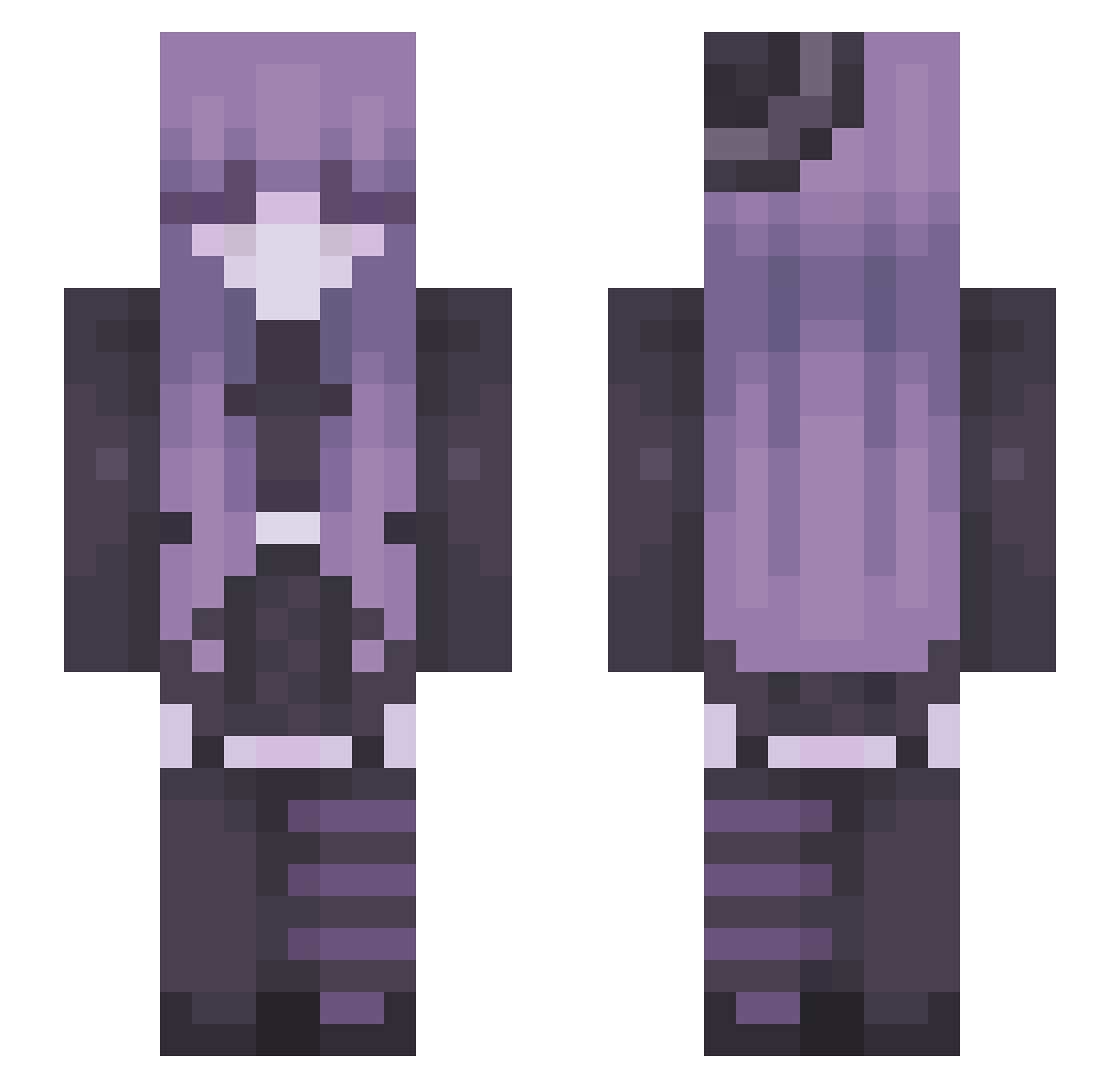 Waifu_Lilith Minecraft skin, front and back view
