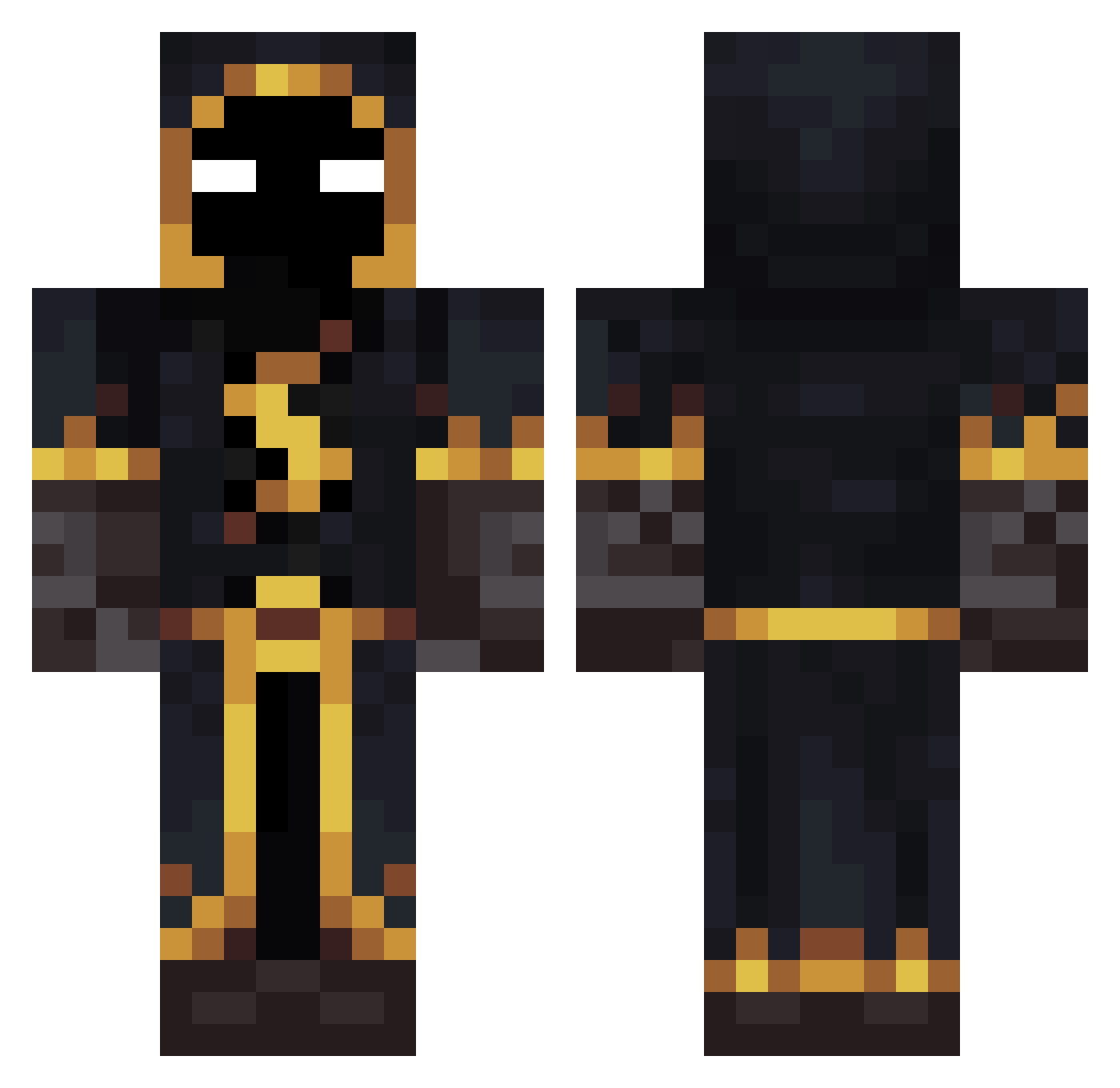 Atrax08 Minecraft skin, front and back view
