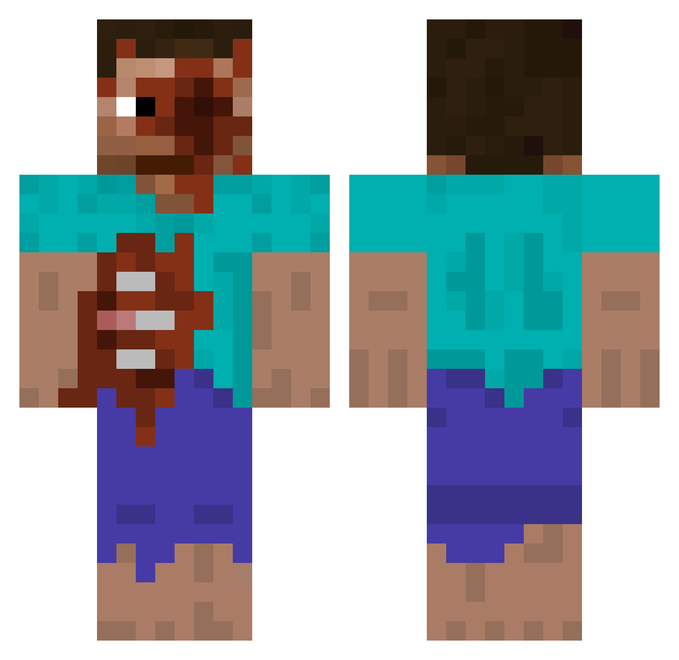 BloccBoyJordan Minecraft skin, front and back view
