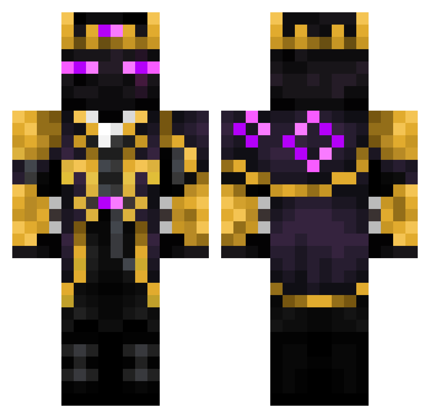 Da1234man Minecraft skin, front and back view