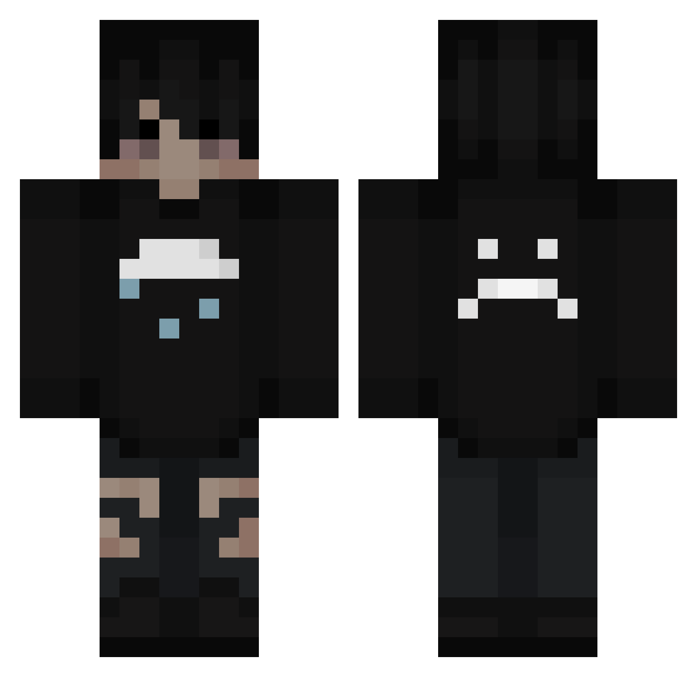 Ricochet227 Minecraft skin, front and back view