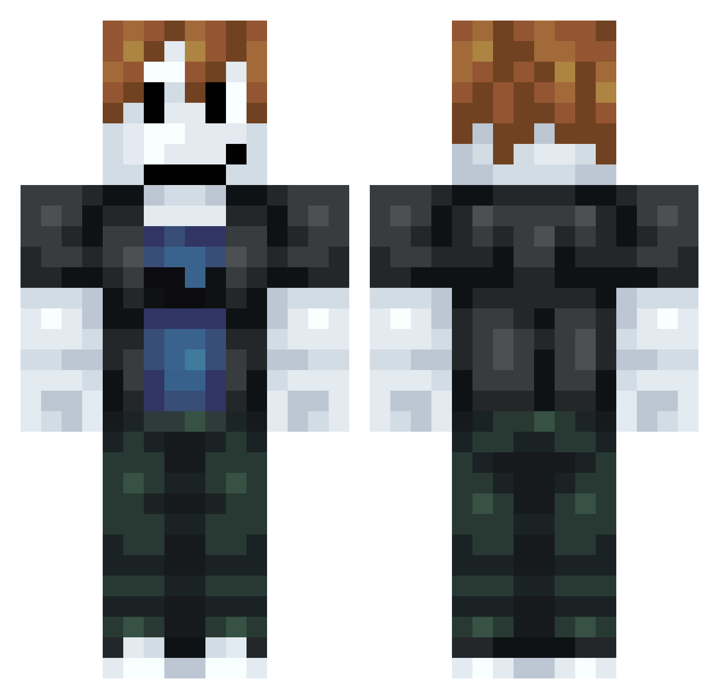Corbinatorfn Minecraft skin, front and back view