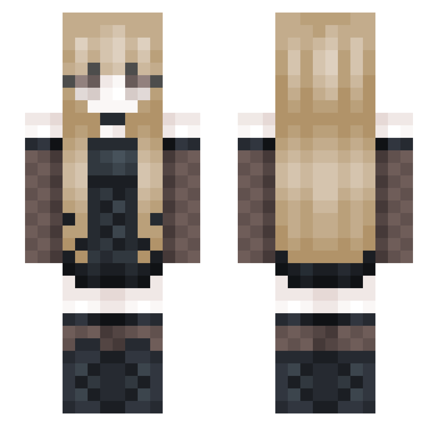 _Nobb Minecraft skin, front and back view