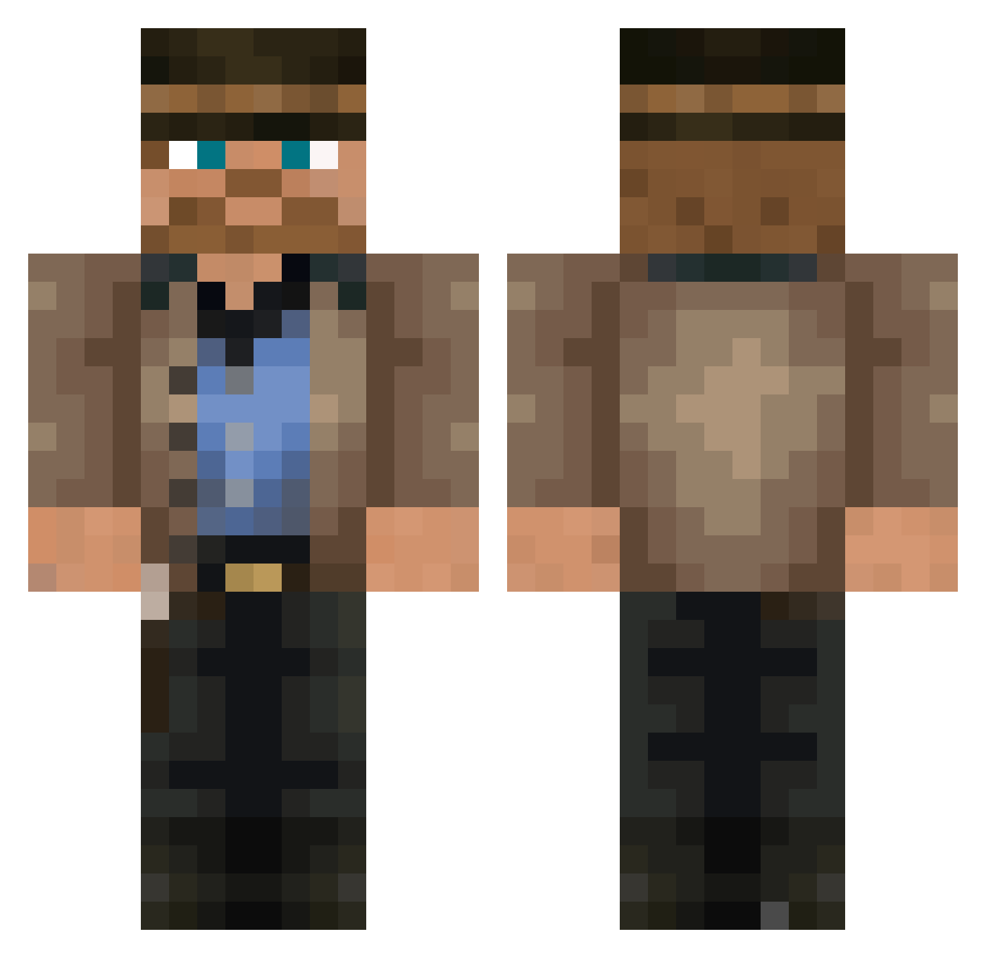 TheRedstones2 Minecraft skin, front and back view