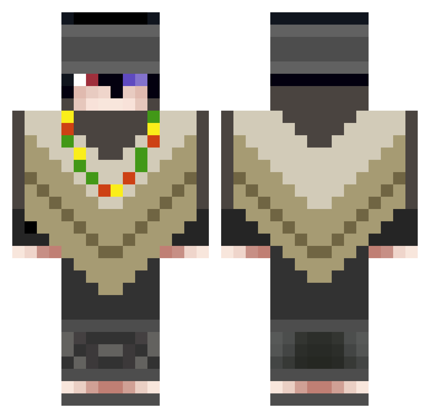uhMax Minecraft skin, front and back view