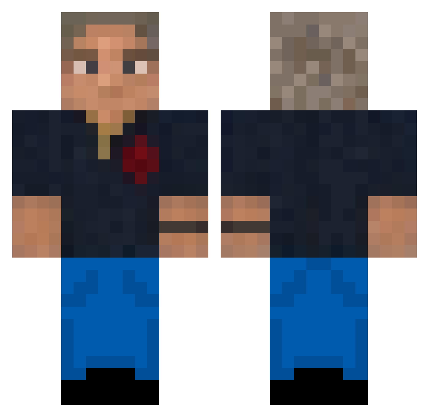 Thiag0ws Minecraft skin, front and back view