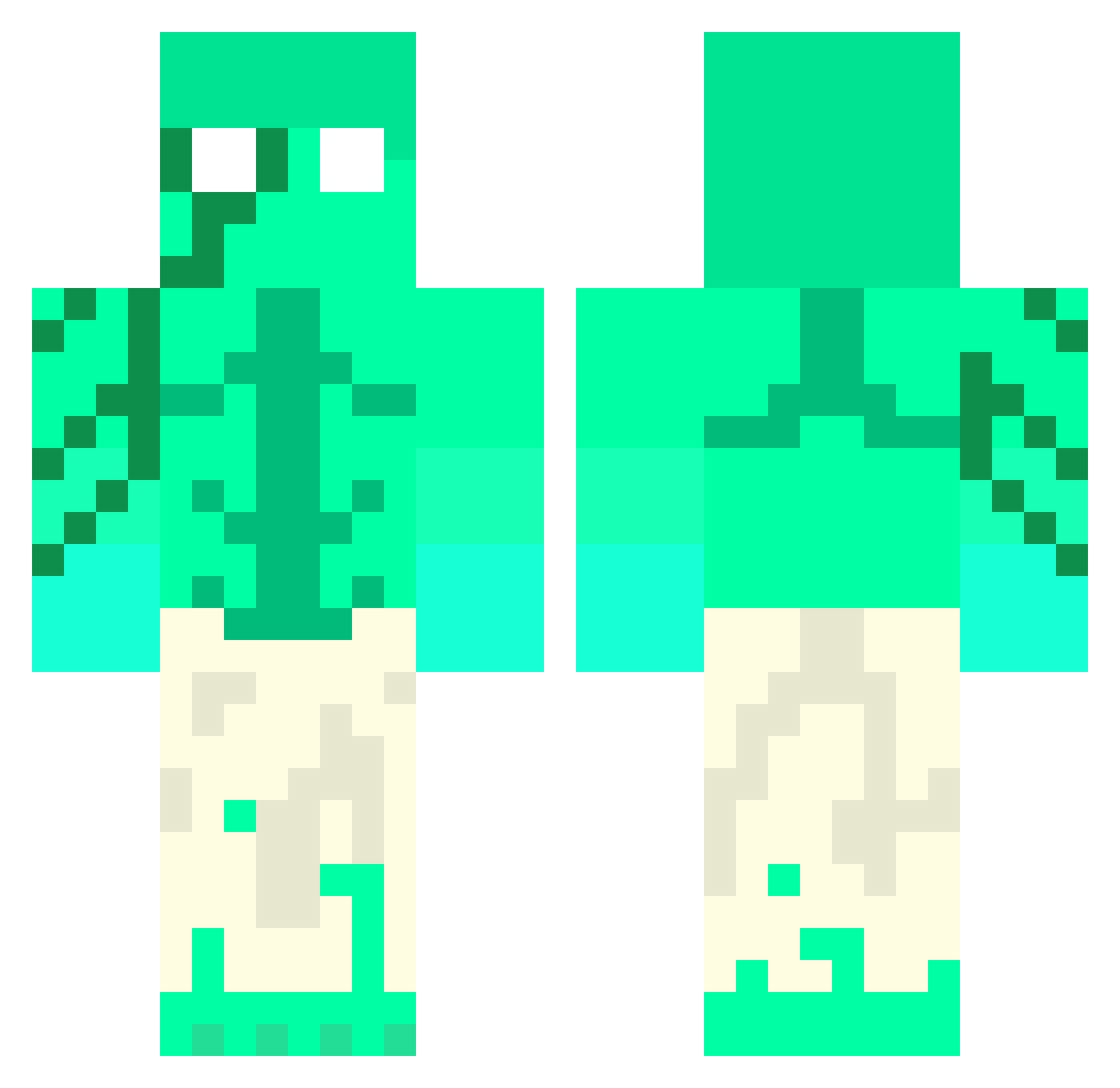 ninoko48 Minecraft skin, front and back view