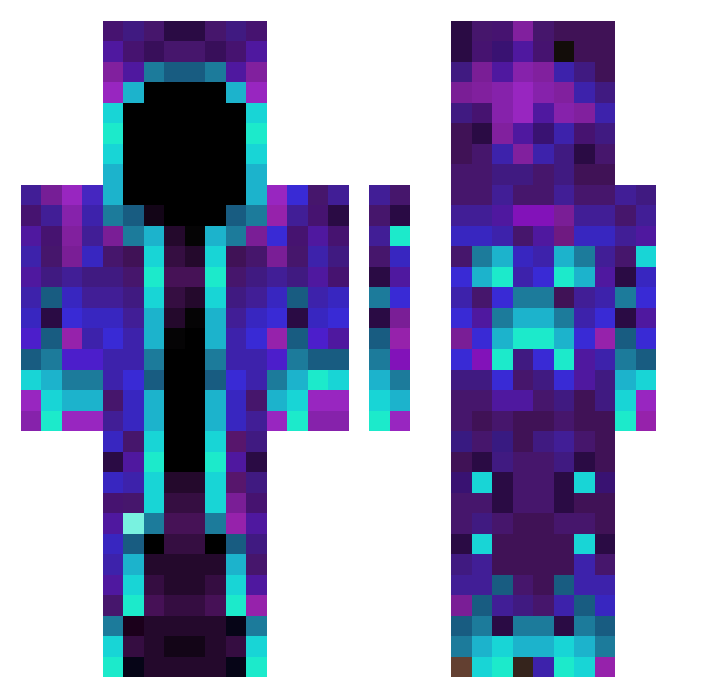 peopigusey Minecraft skin, front and back view