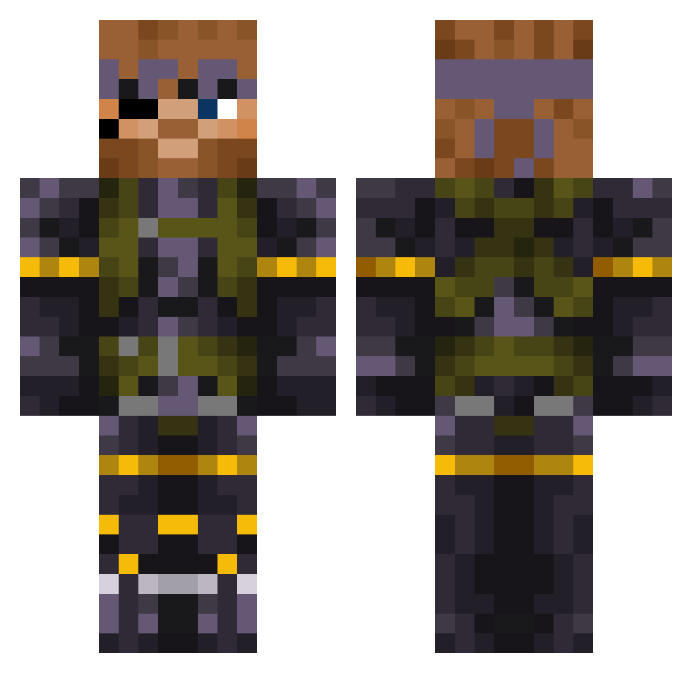 ItsKittenwave Minecraft skin, front and back view