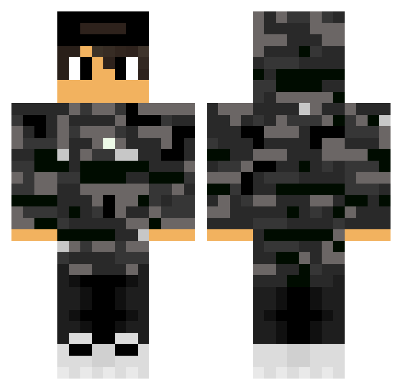 zStr3akBR_ Minecraft skin, front and back view