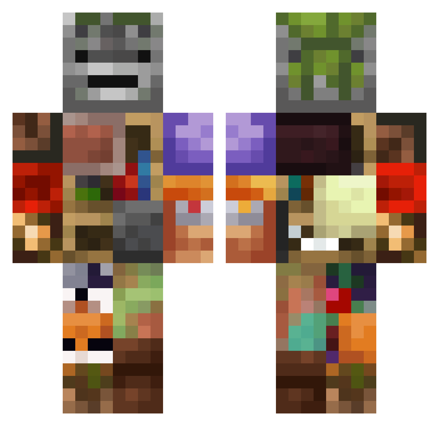 Dbsv5 Minecraft skin, front and back view