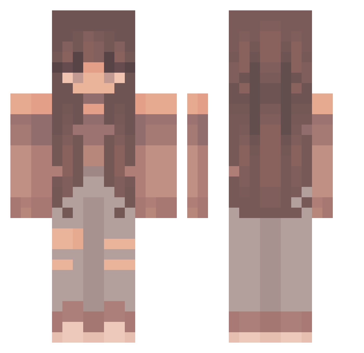 GranPolla Minecraft skin, front and back view