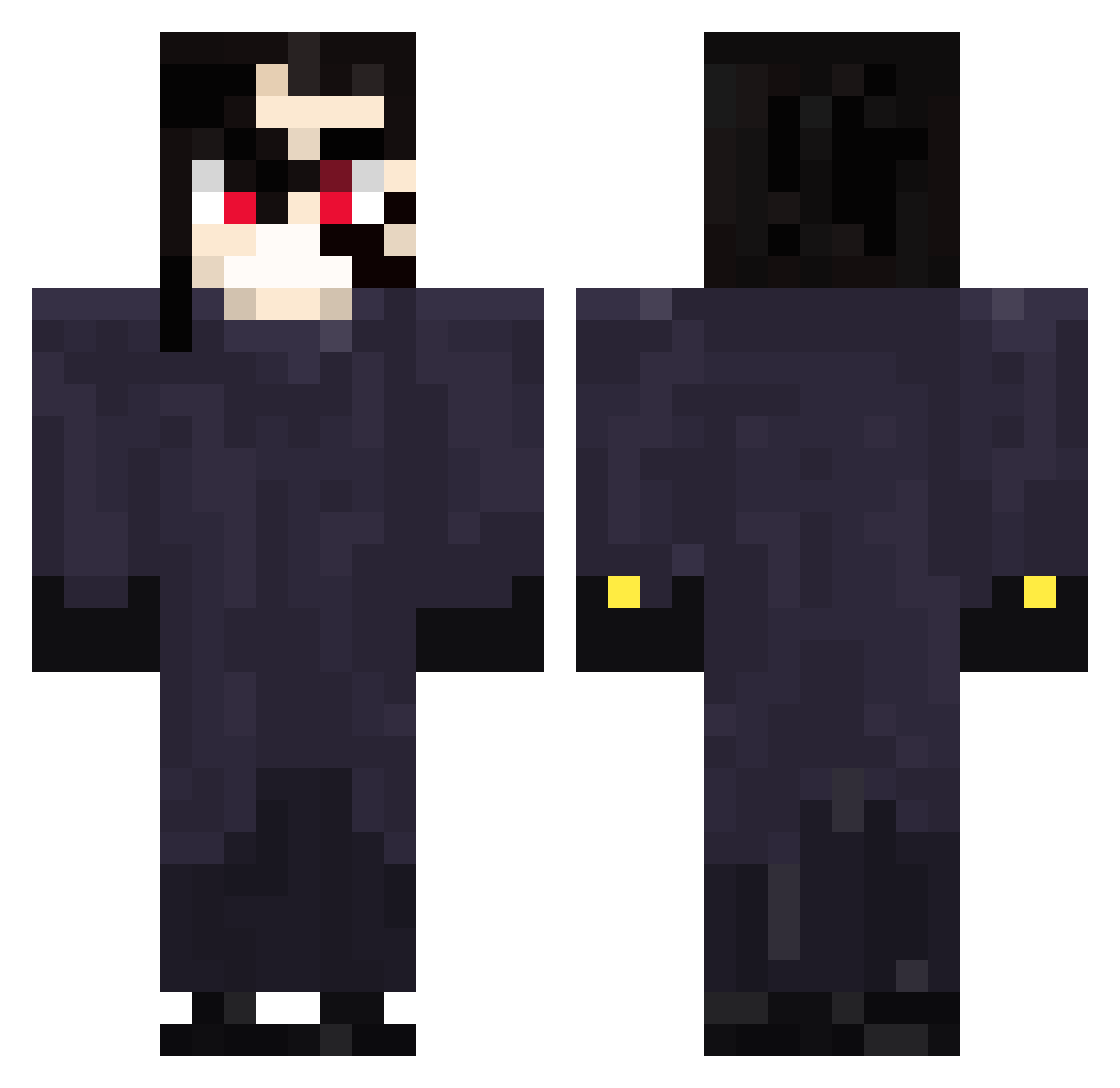 XZSt4nce Minecraft skin, front and back view