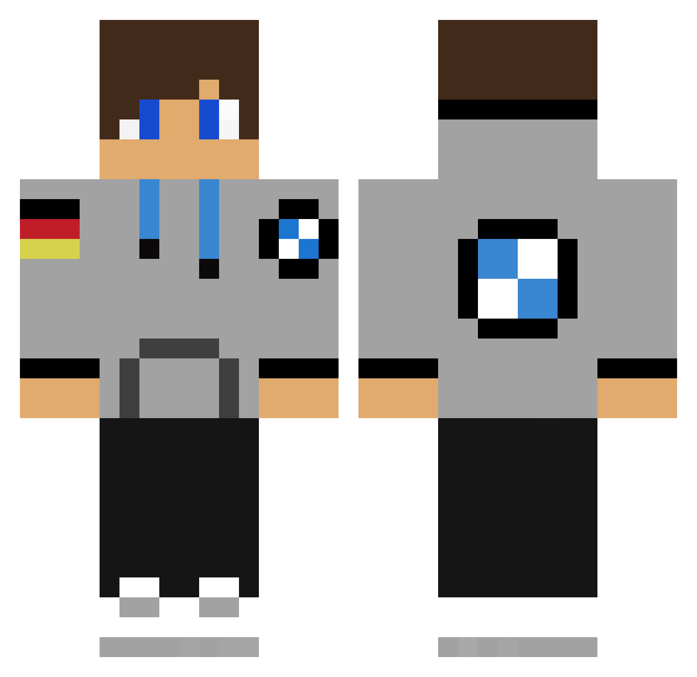 5dorrasukisuki Minecraft skin, front and back view