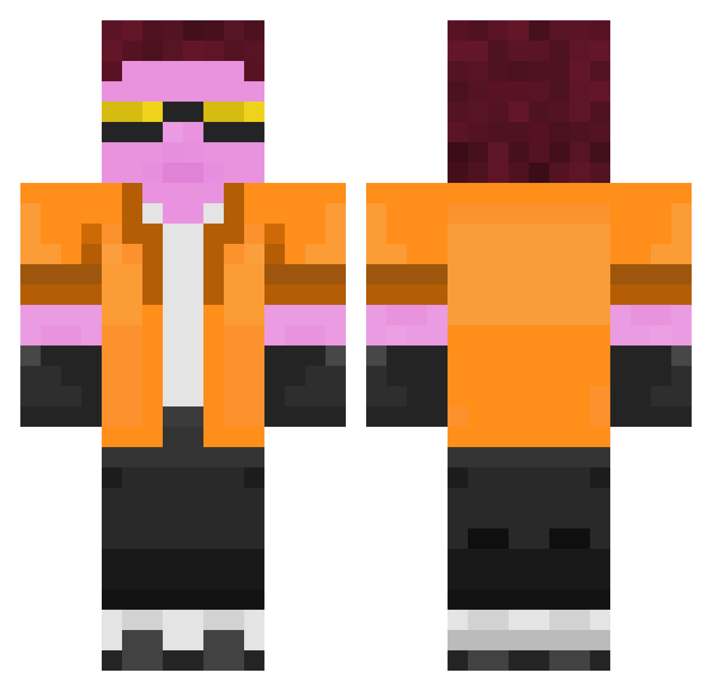 CoffeeKazee Minecraft skin, front and back view