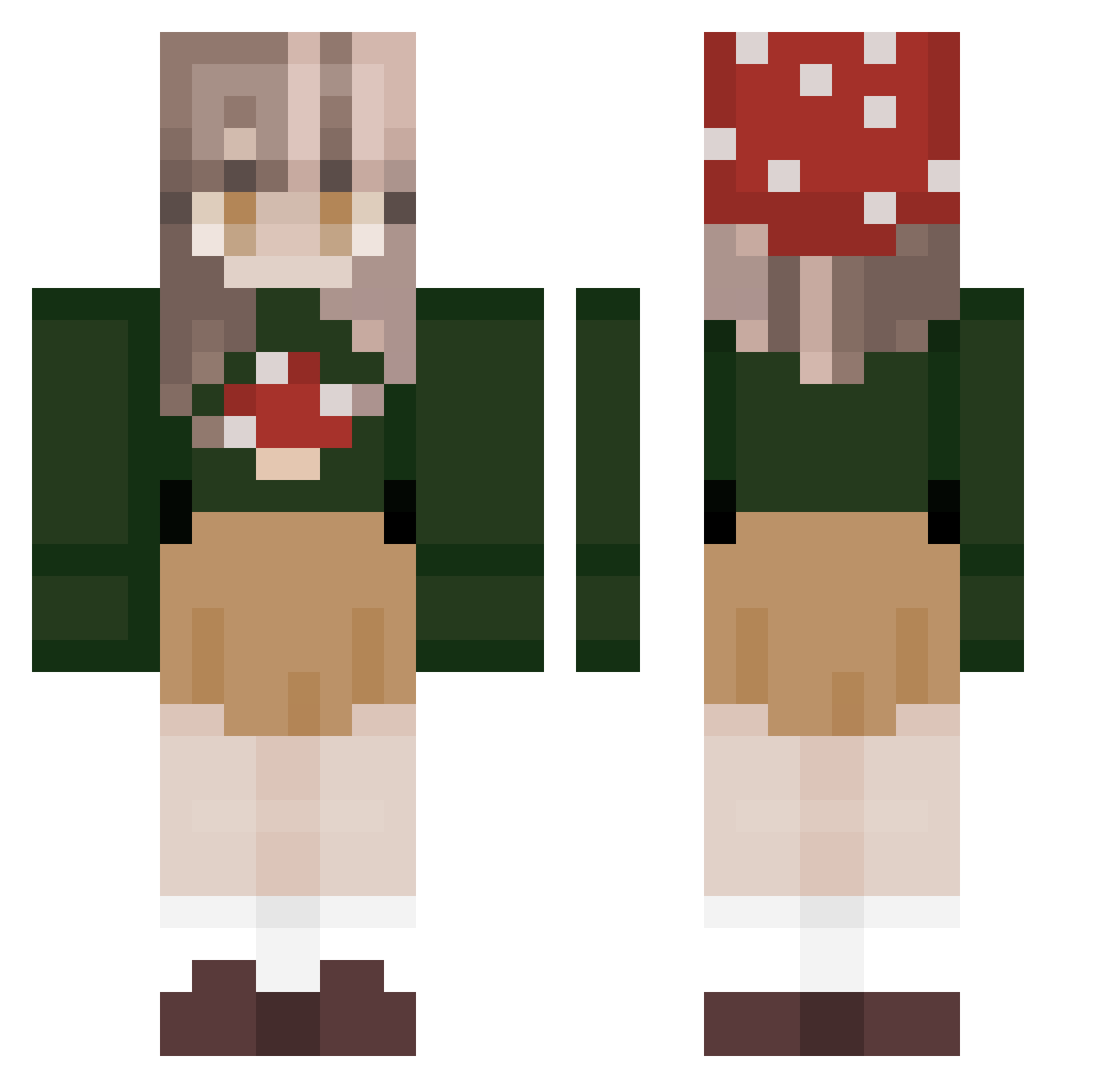 canoodled_ Minecraft skin, front and back view