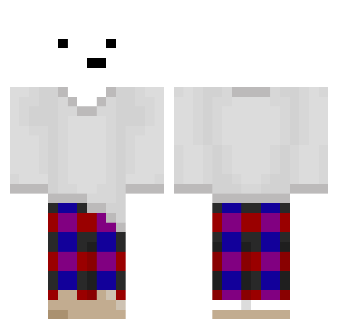 TonkleCheese Minecraft skin, front and back view