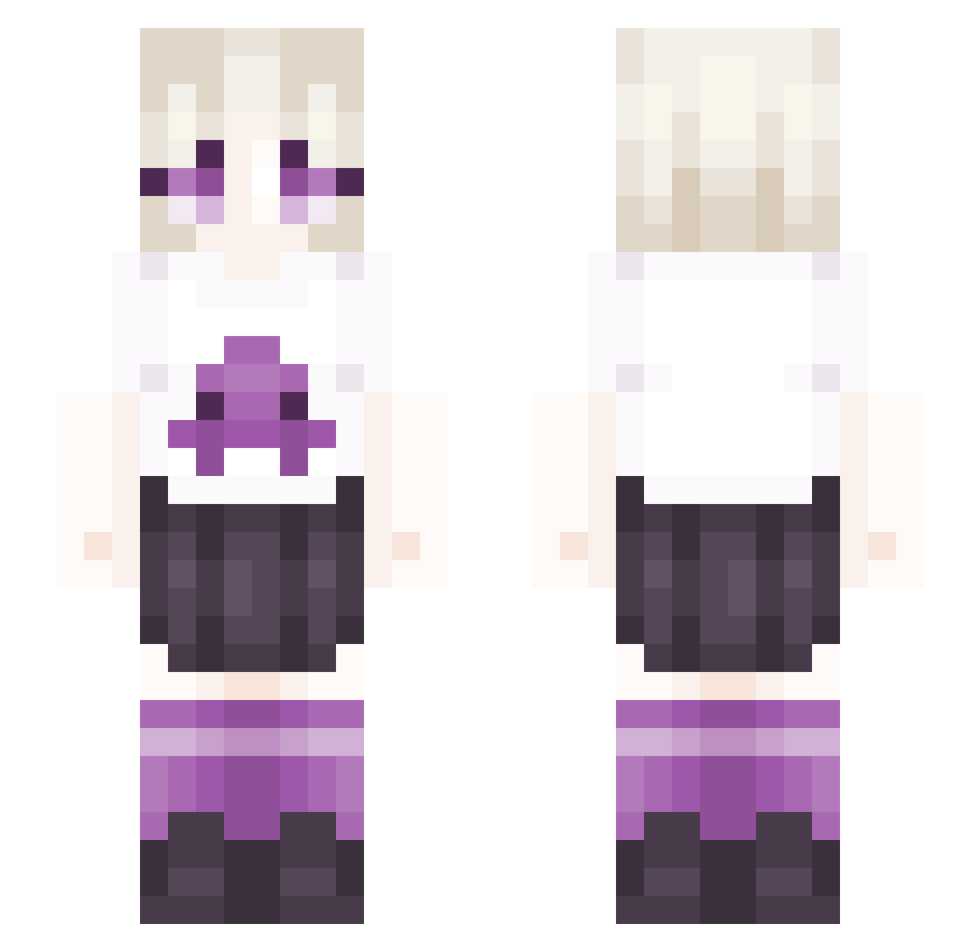 StreliziaLol_ Minecraft skin, front and back view
