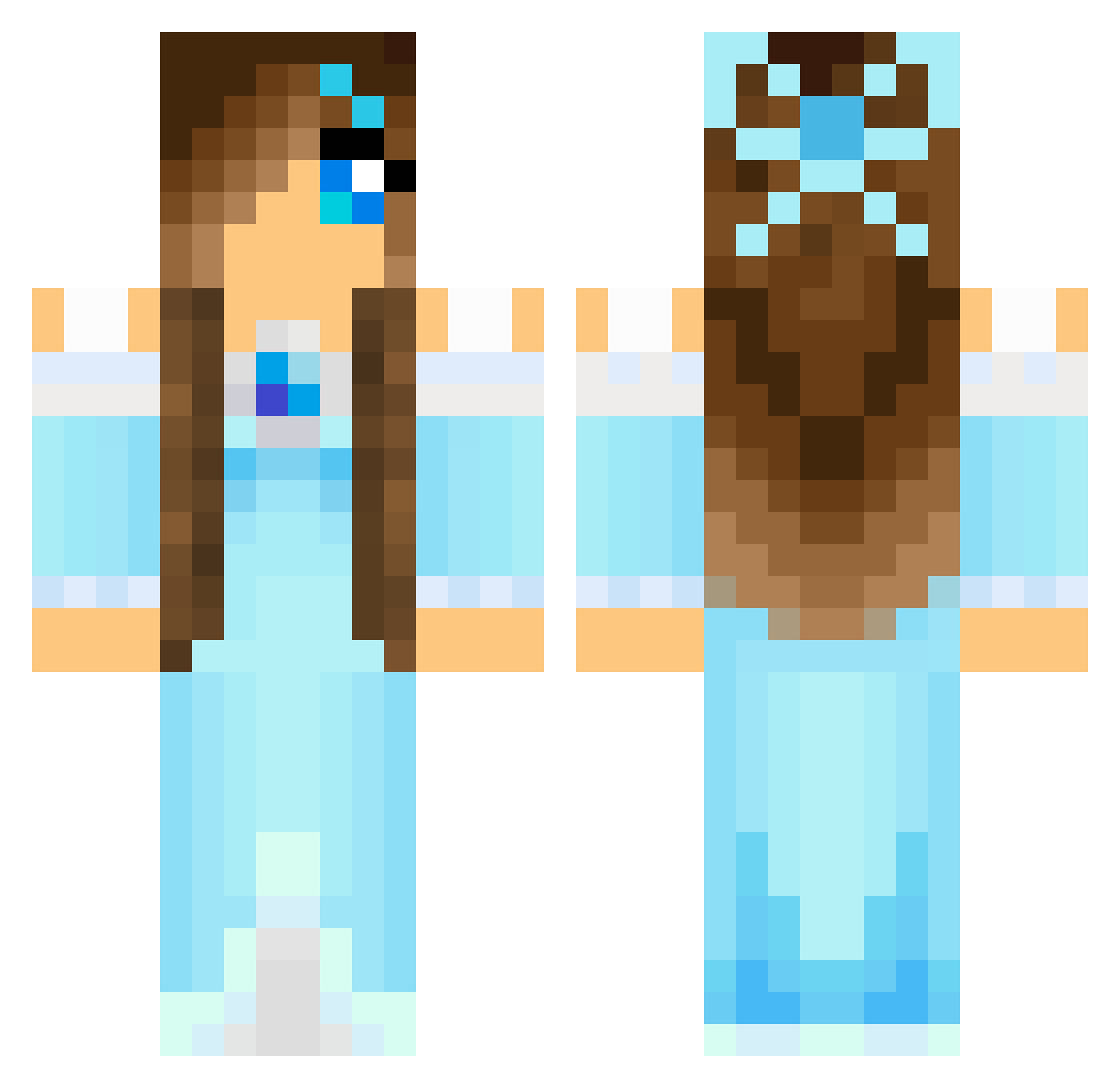 DaddysFreakyGirl Minecraft skin, front and back view