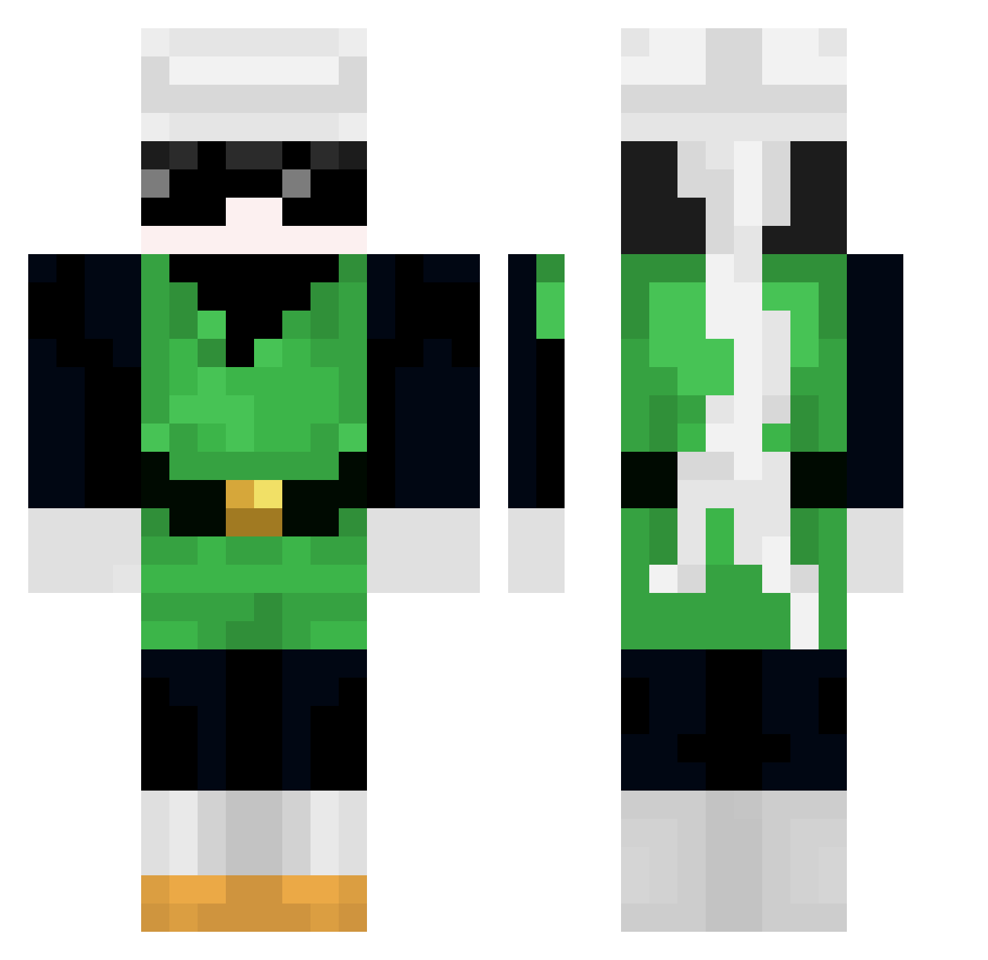Clawsitou Minecraft skin, front and back view