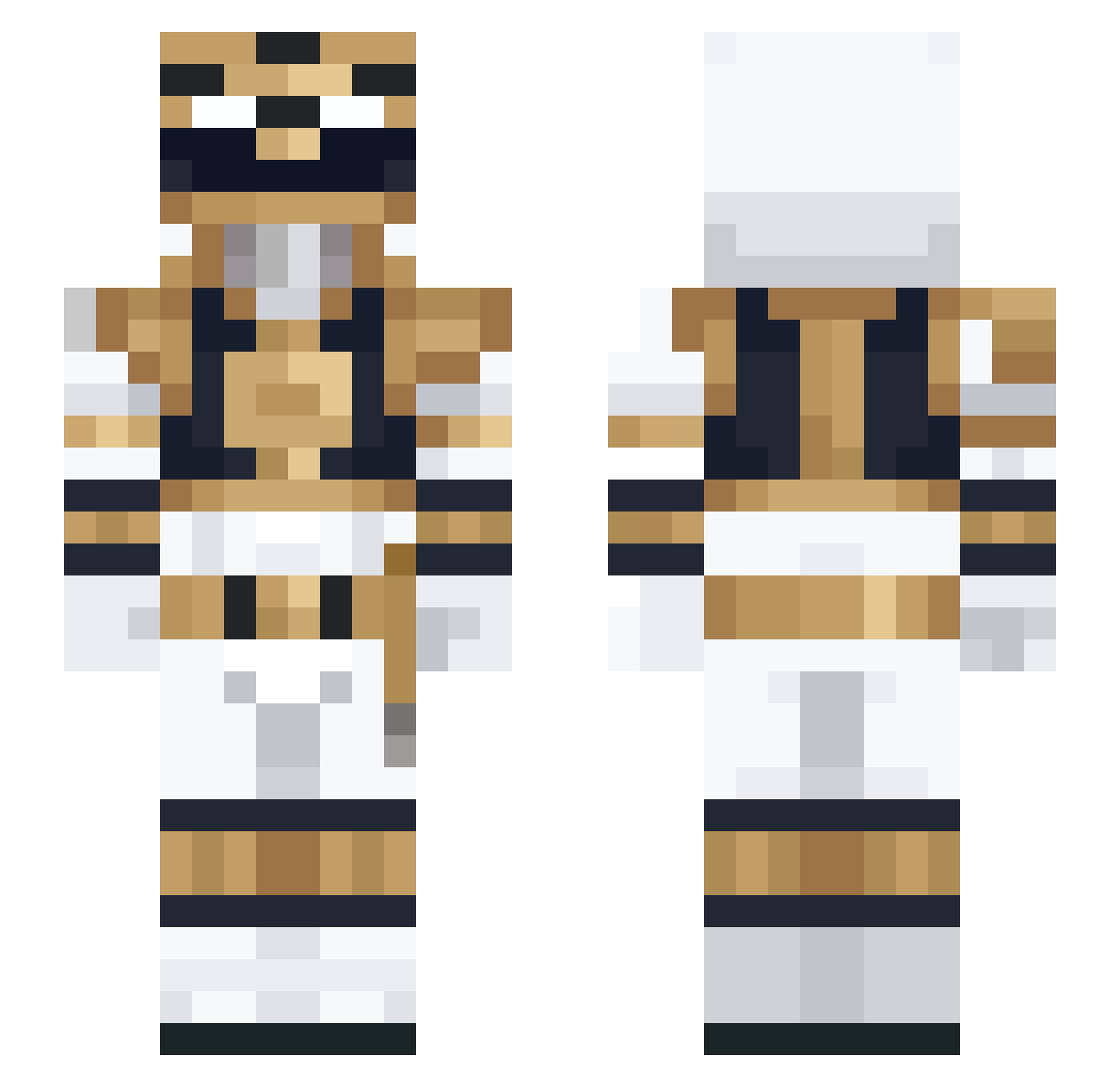 tirpod Minecraft skin, front and back view