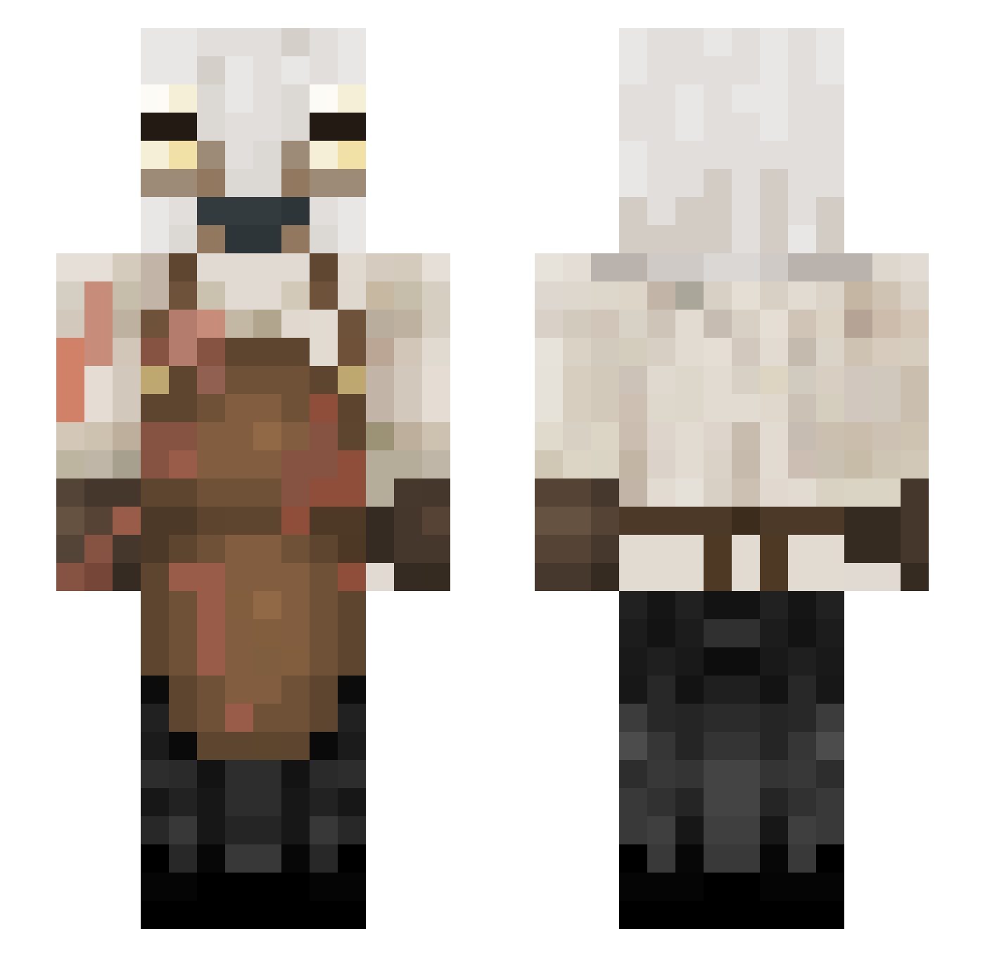 cheeztako Minecraft skin, front and back view