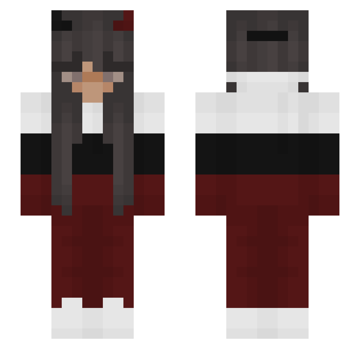 Mikopsiakowa Minecraft skin, front and back view