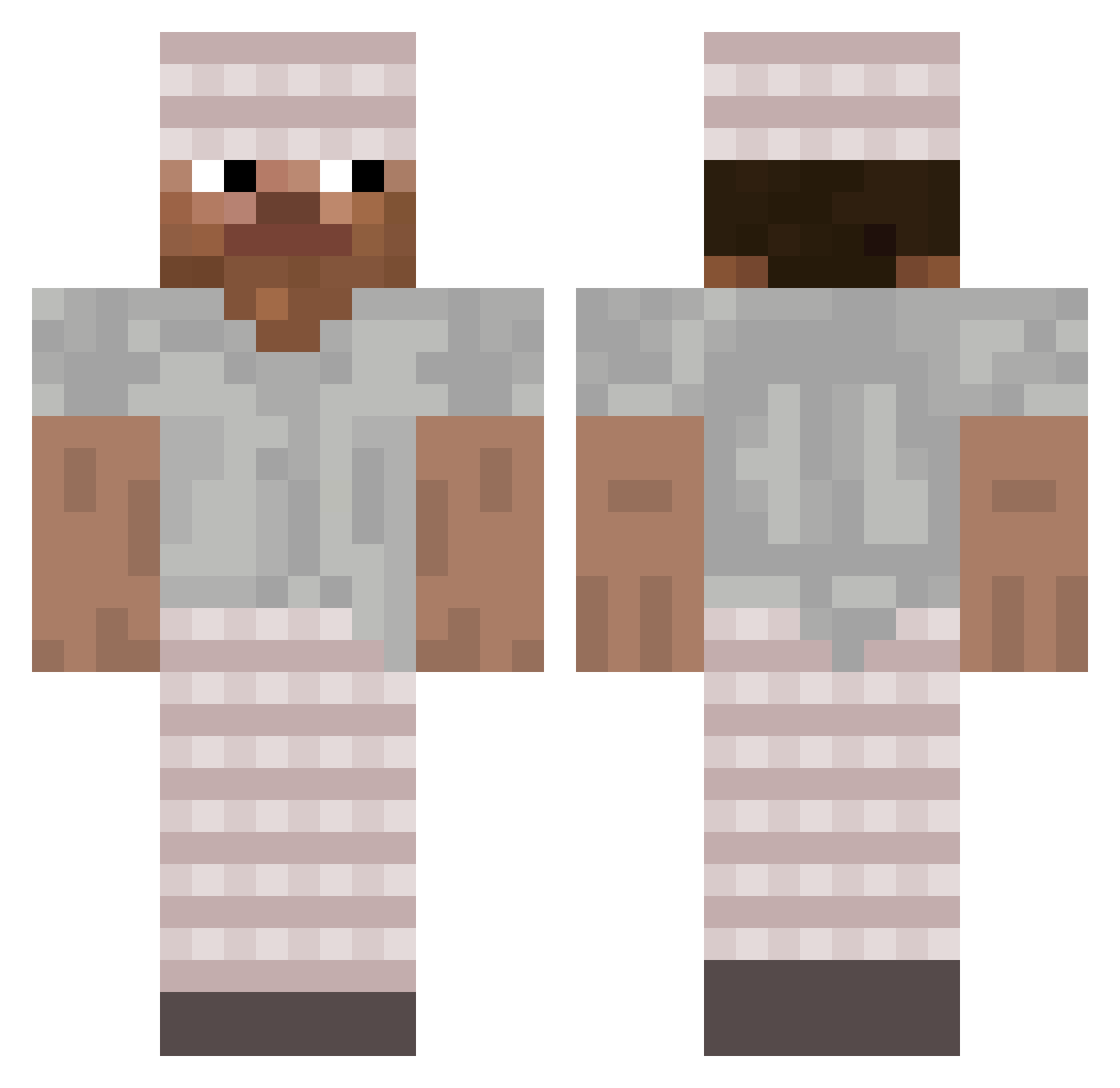 Stevesteve1001 Minecraft skin, front and back view