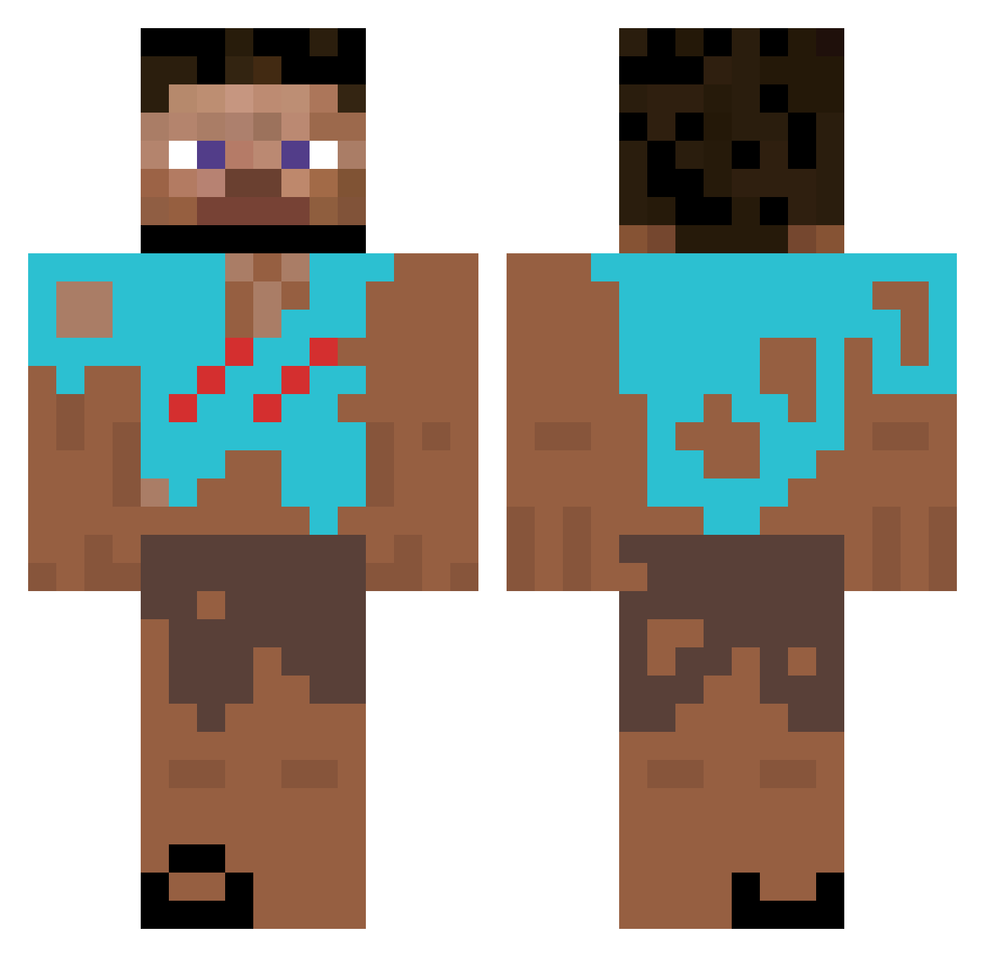 bjeannoel Minecraft skin, front and back view