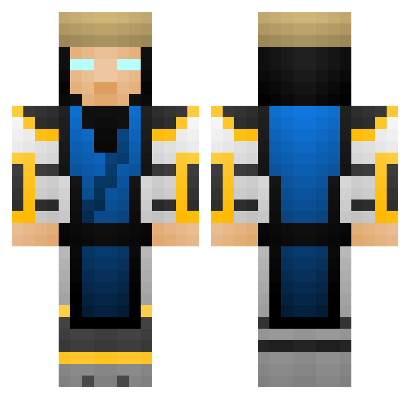 Raiden_MK Minecraft skin, front and back view