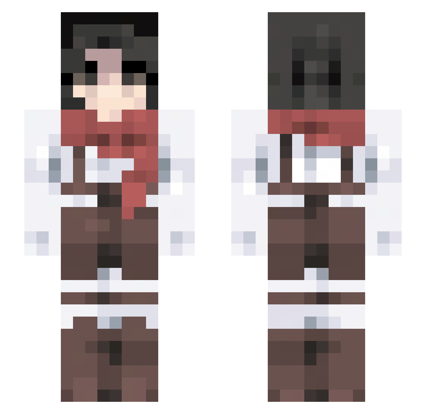akkunoo Minecraft skin, front and back view