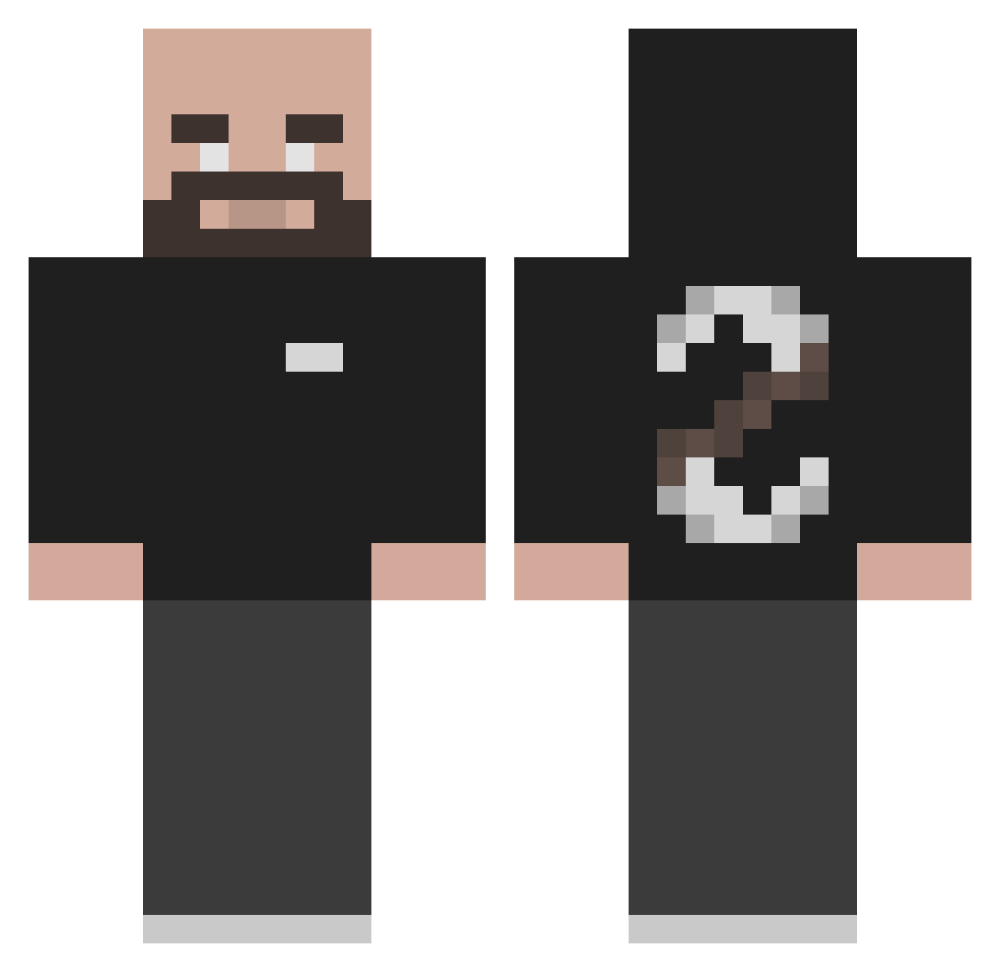 AZABIM Minecraft skin, front and back view