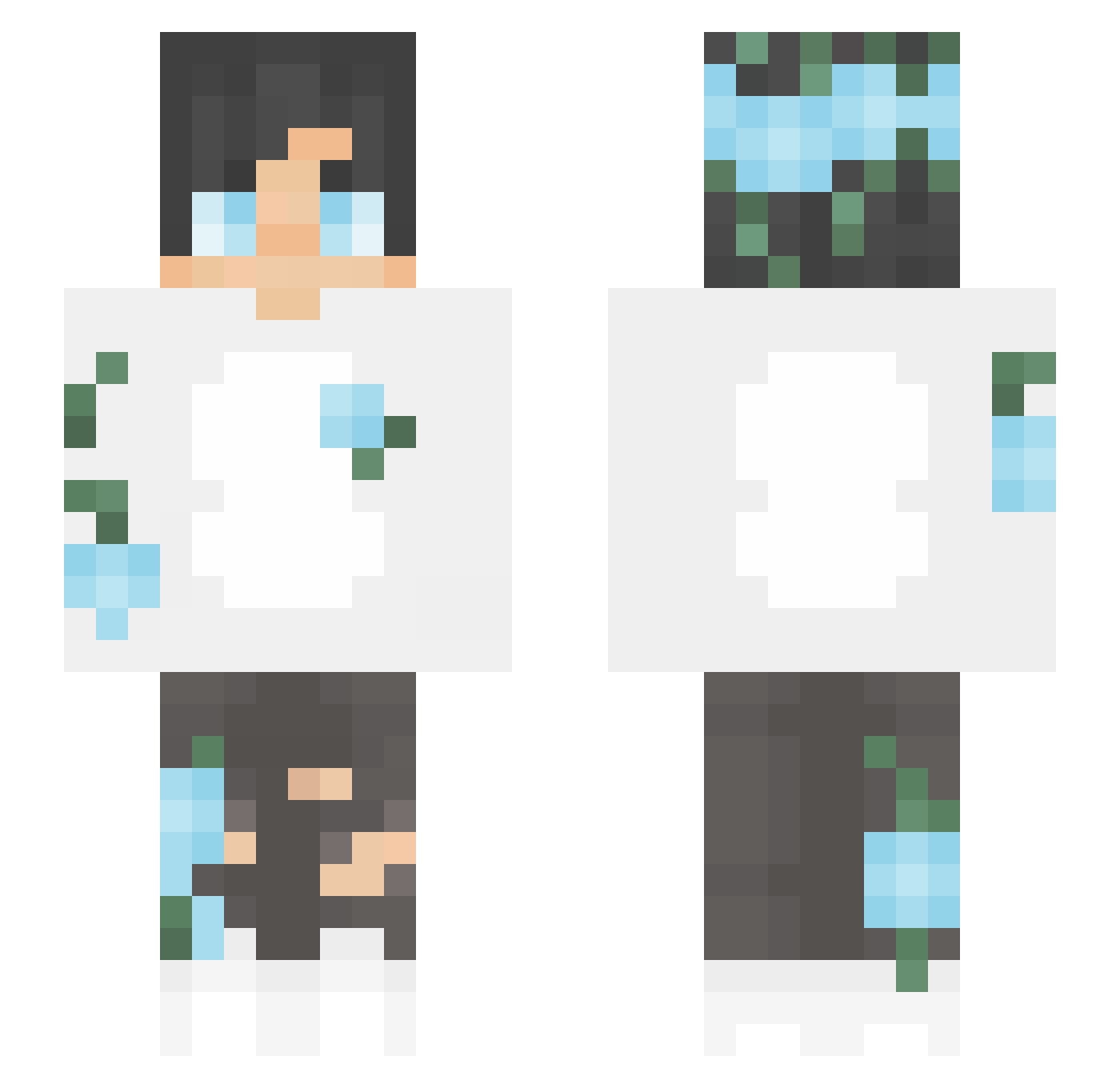 YANAMAKI Minecraft skin, front and back view