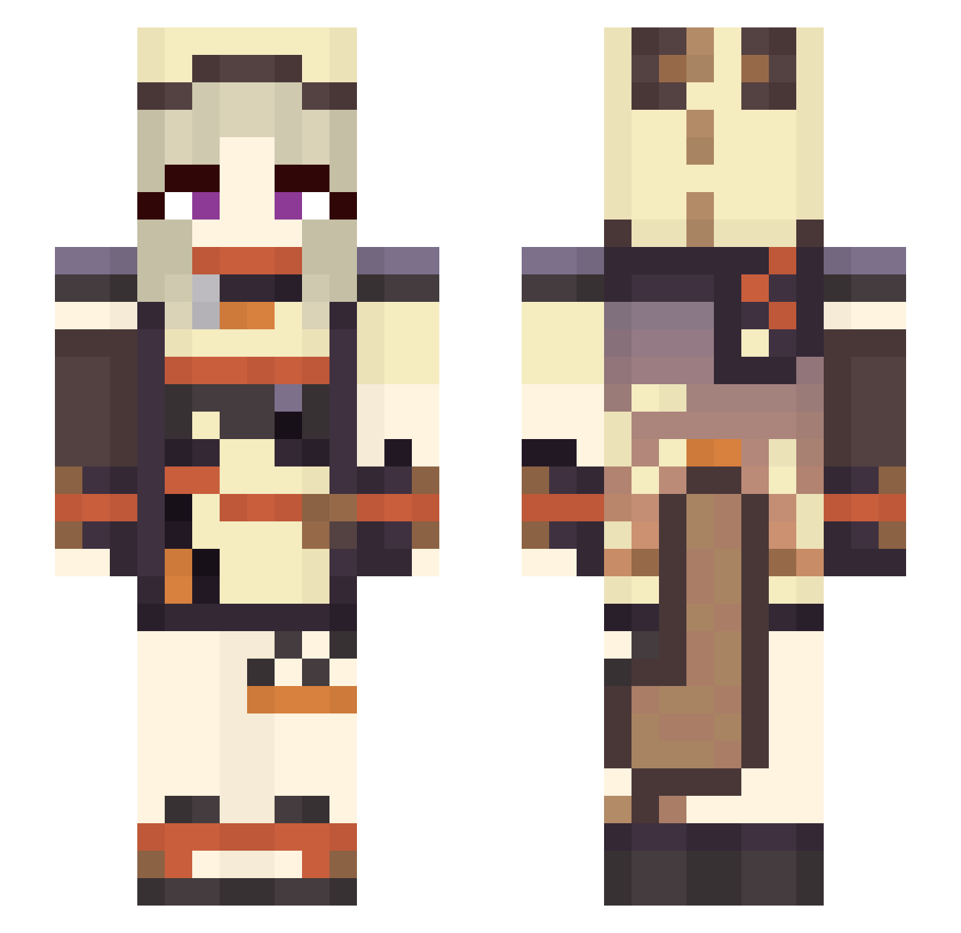 Bogi442 Minecraft skin, front and back view