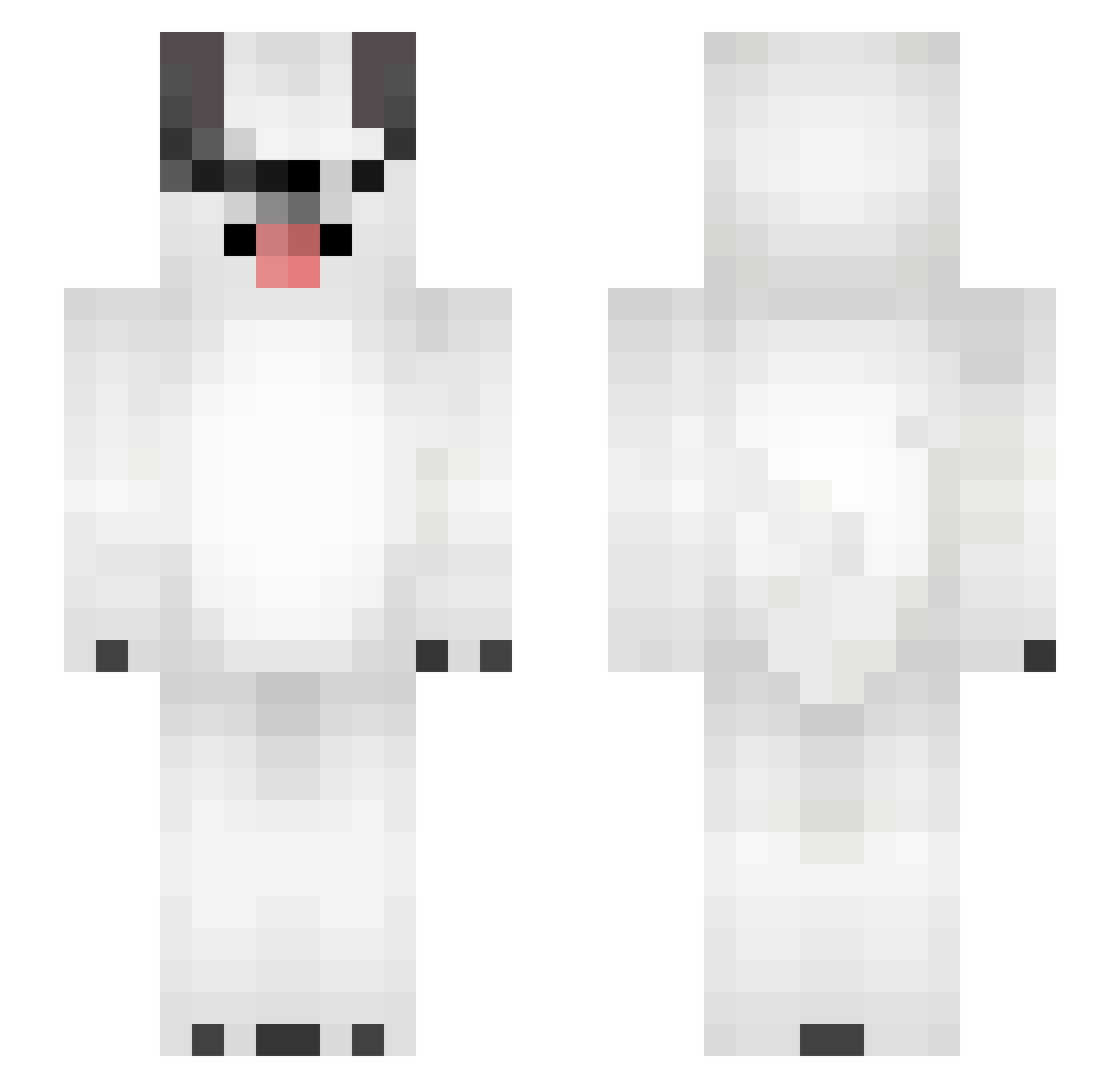 Ansley Minecraft skin, front and back view