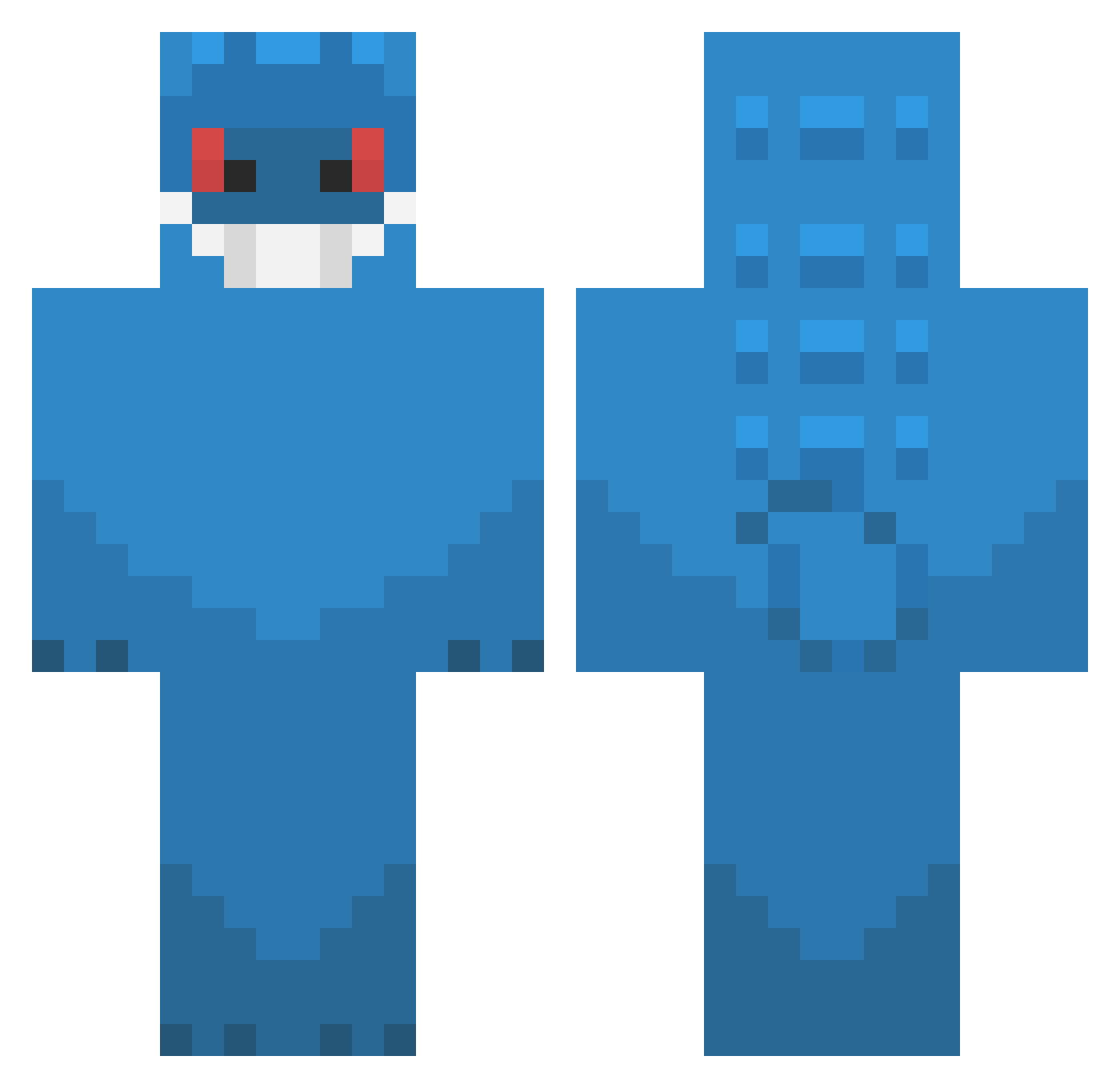 HECTIE Minecraft skin, front and back view