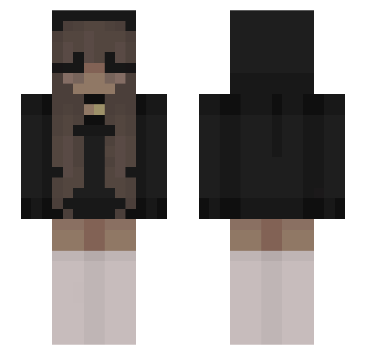 Sirocri Minecraft skin, front and back view