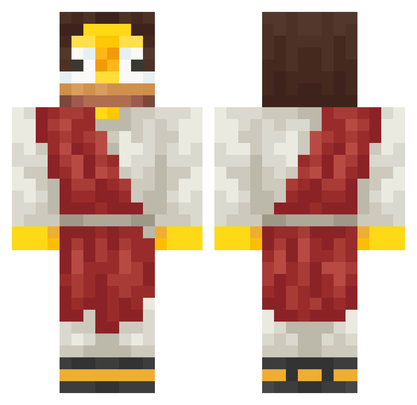 jedinitex Minecraft skin, front and back view