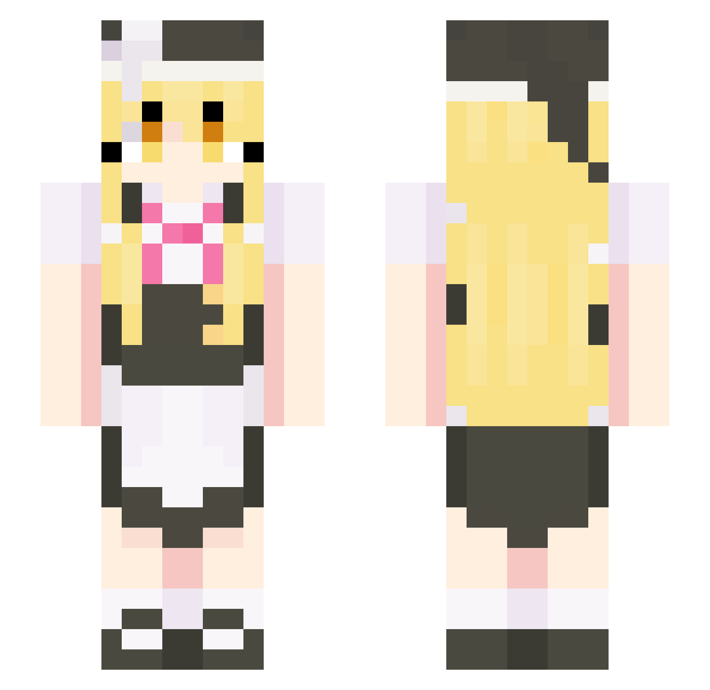 China_Aurora Minecraft skin, front and back view