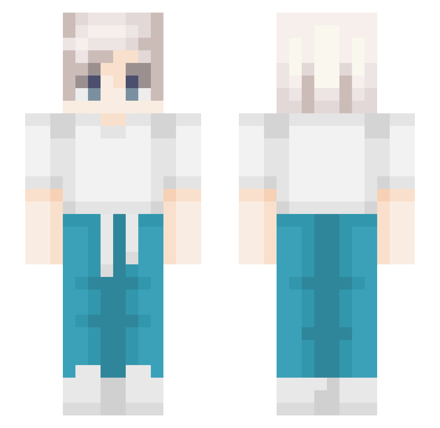 yubt Minecraft skin, front and back view