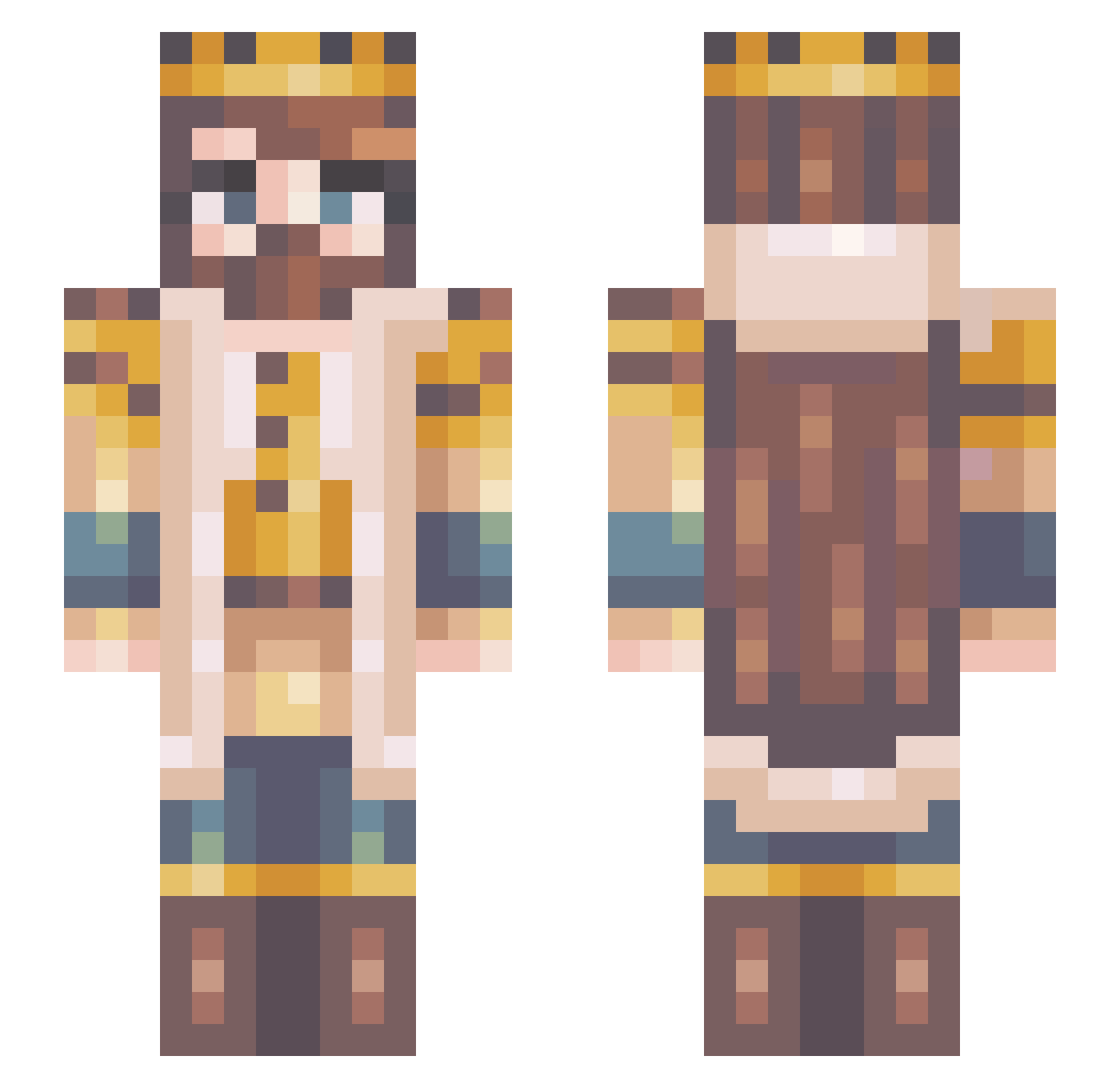 adam4312 Minecraft skin, front and back view
