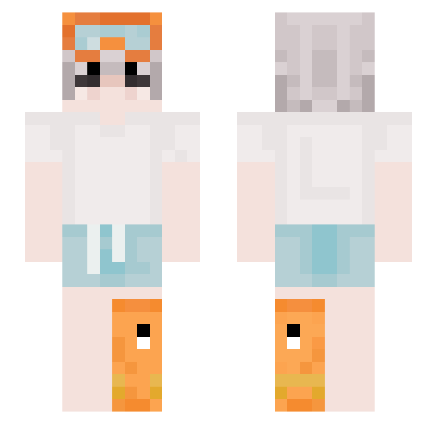 givrr Minecraft skin, front and back view