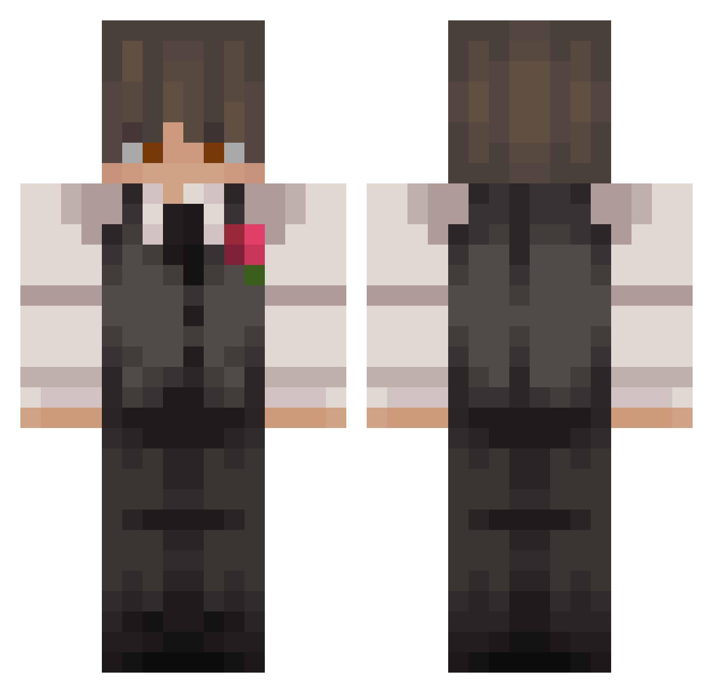 EinfxchCryptix Minecraft skin, front and back view