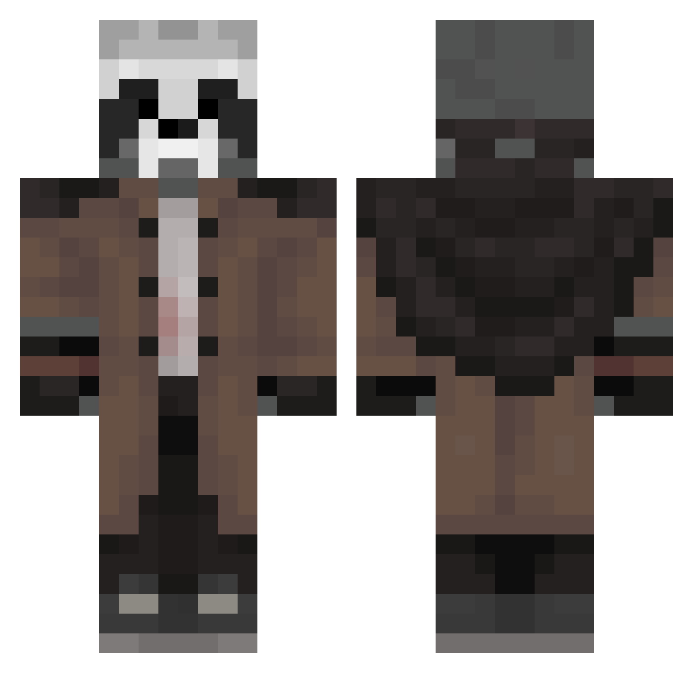 RokiRakon Minecraft skin, front and back view