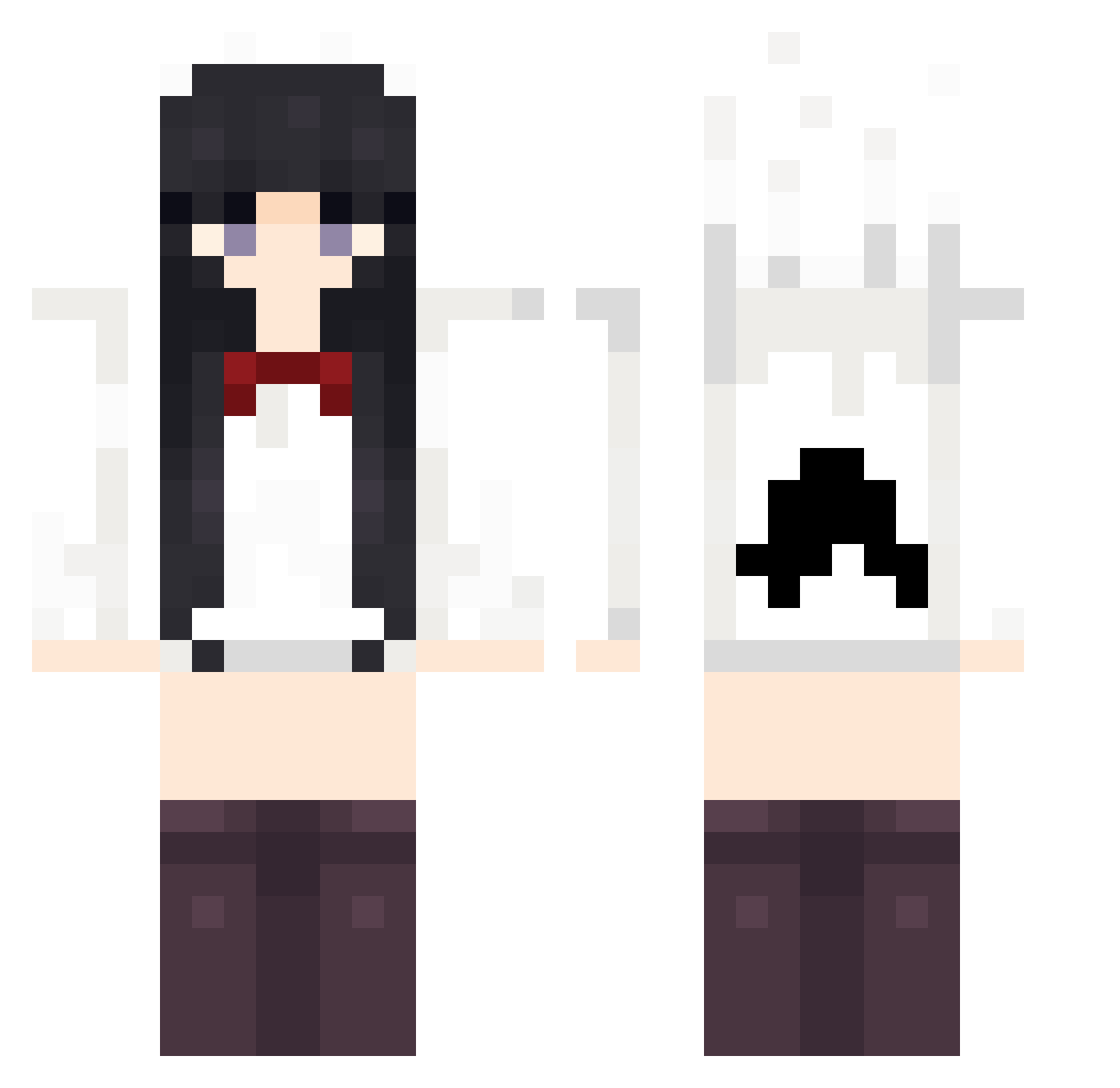 Kieuty Minecraft skin, front and back view