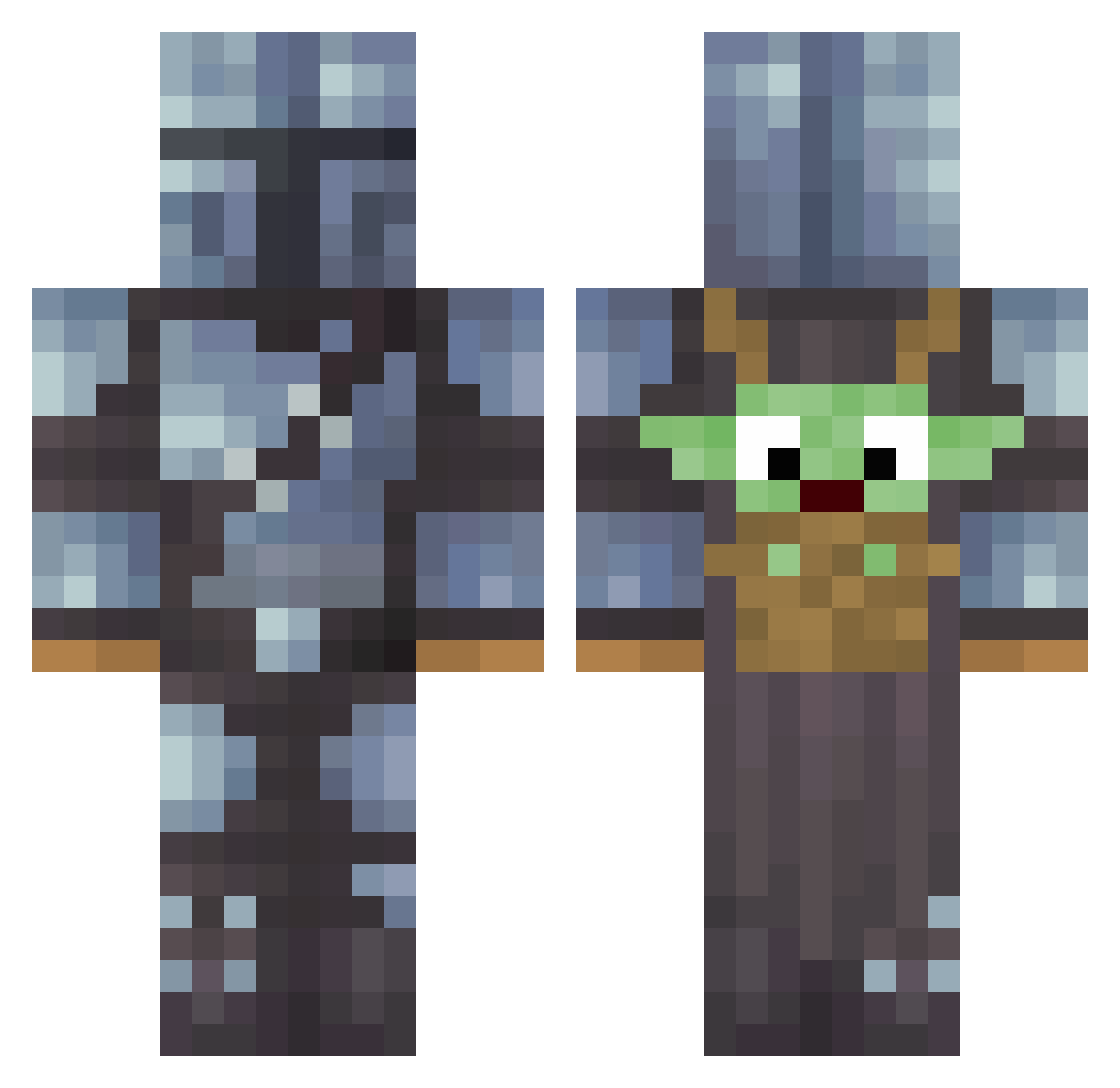 Stophel Minecraft skin, front and back view