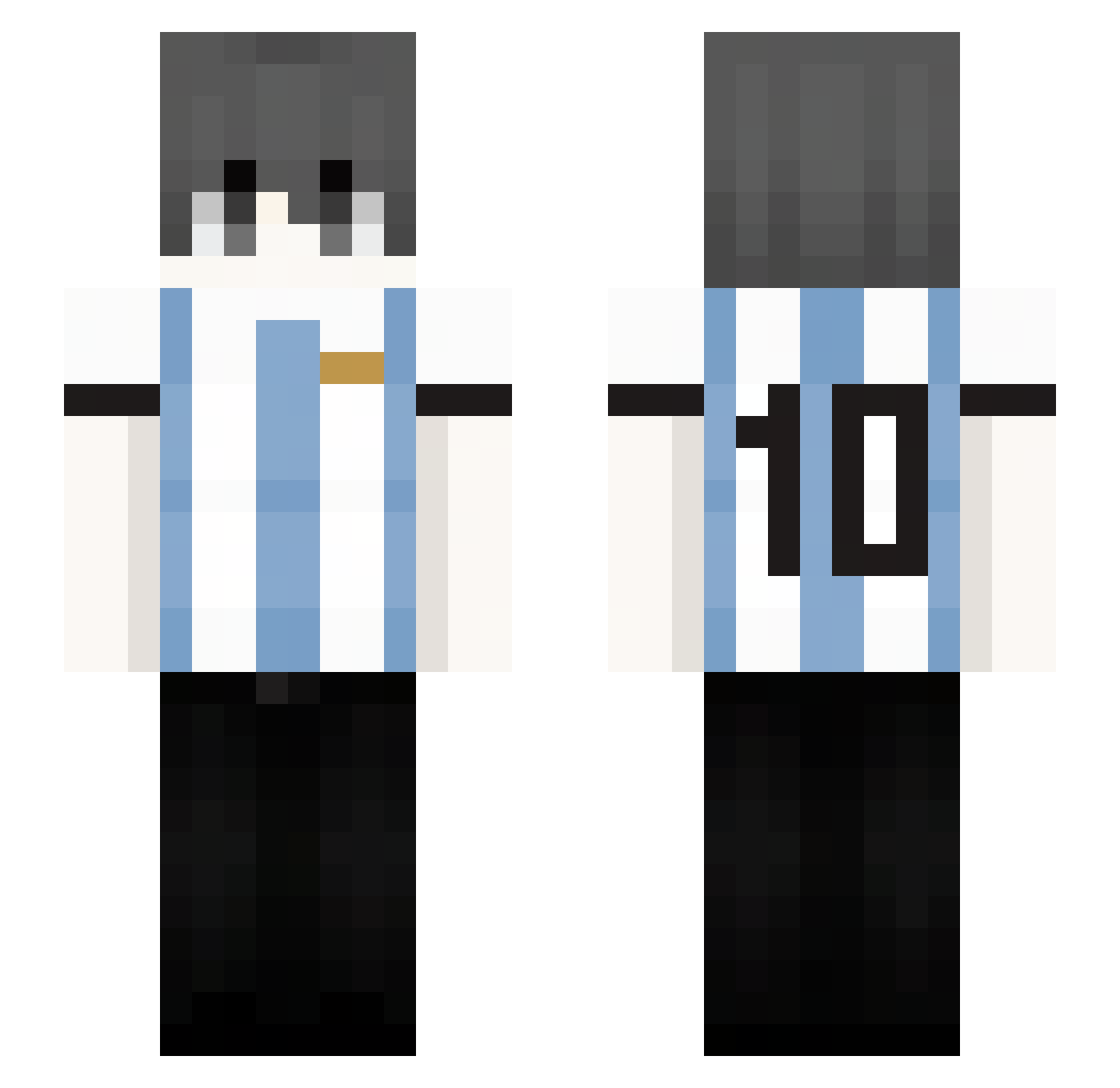 LuizxM Minecraft skin, front and back view