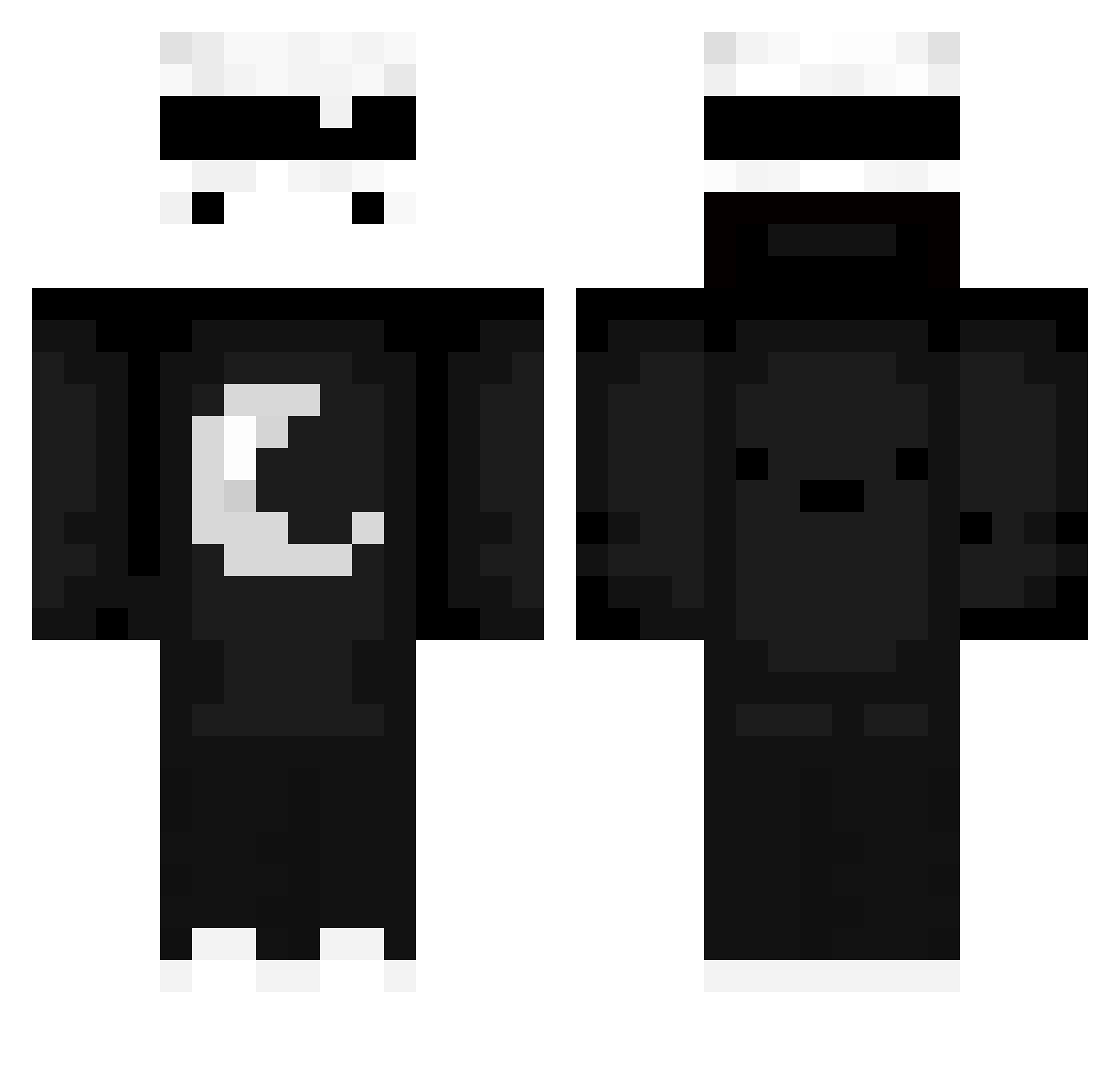 BlanzYy Minecraft skin, front and back view